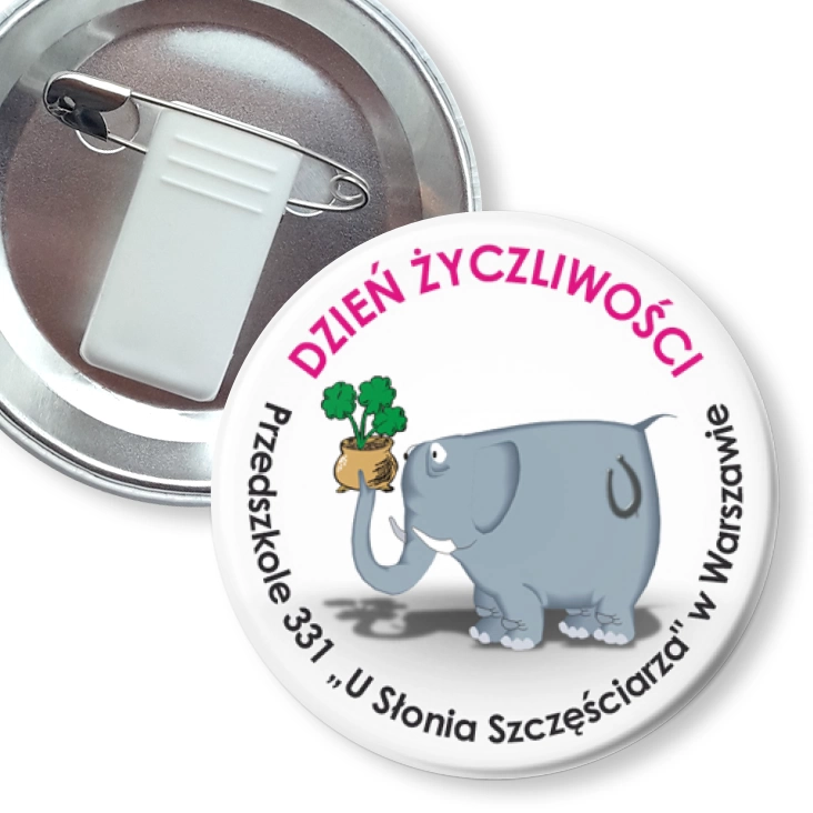przypinka z żabką i agrafką Dzień życzliwości