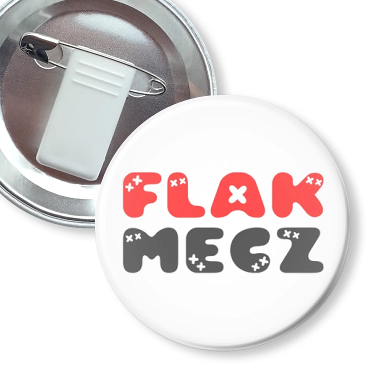 przypinka z żabką i agrafką Flakmecz