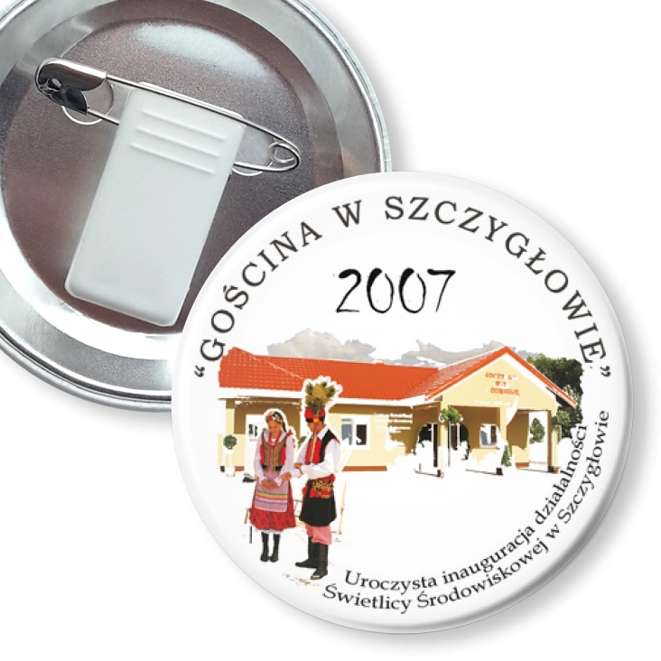przypinka z żabką i agrafką Gościna w Szczygłowie