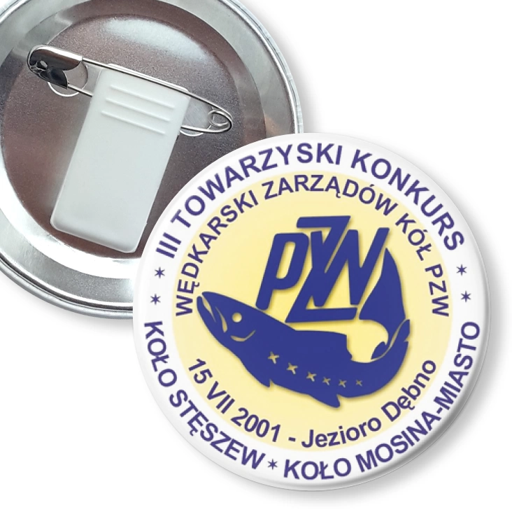 przypinka z żabką i agrafką III Towarzyski Konkurs Wędkarski Zarządów Kół PZW