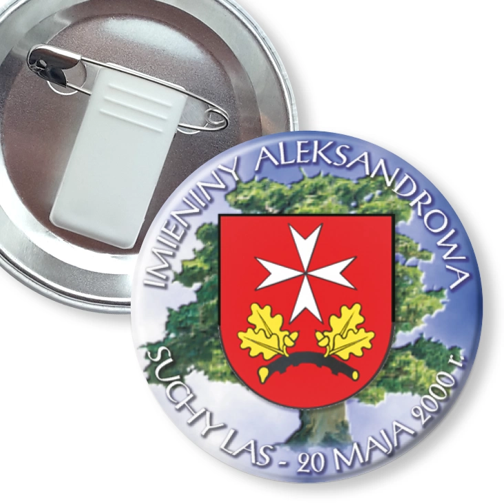 przypinka z żabką i agrafką Imieniny Aleksandrowa 2000