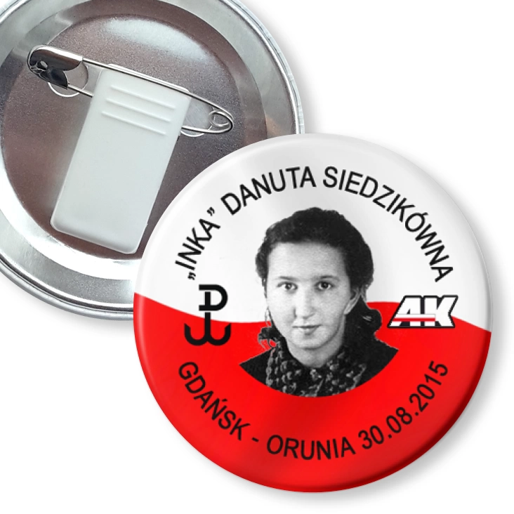 przypinka z żabką i agrafką INKA
