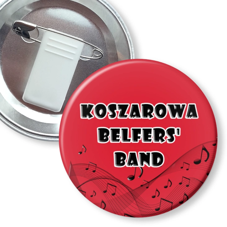 przypinka z żabką i agrafką Koszarowa Belfers Band