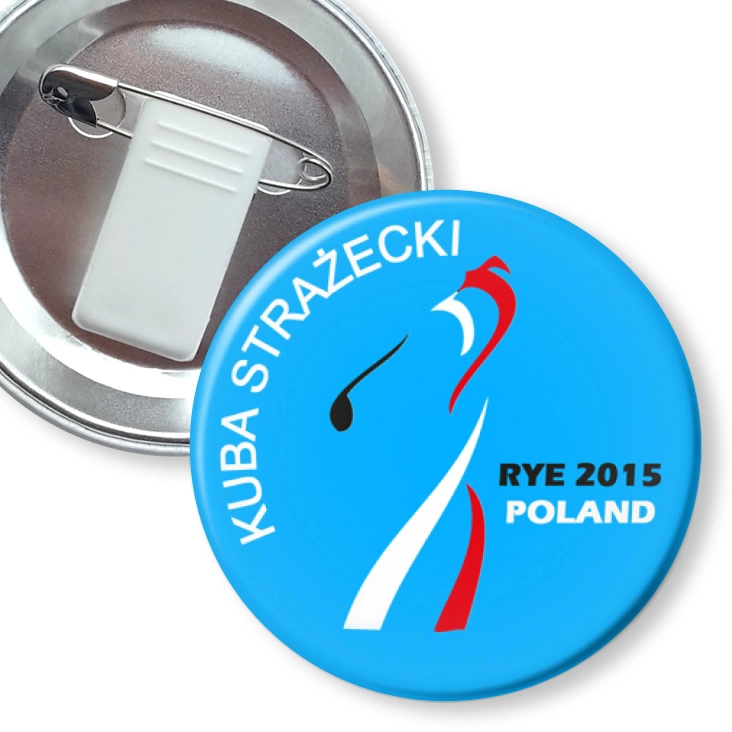 przypinka z żabką i agrafką Kuba Polska