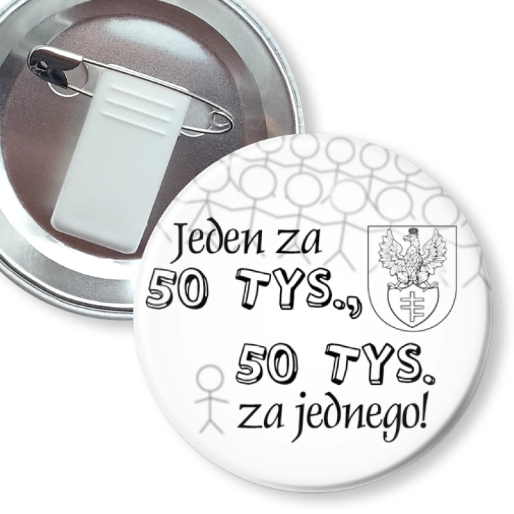 przypinka z żabką i agrafką Legionowo 50 tys. D