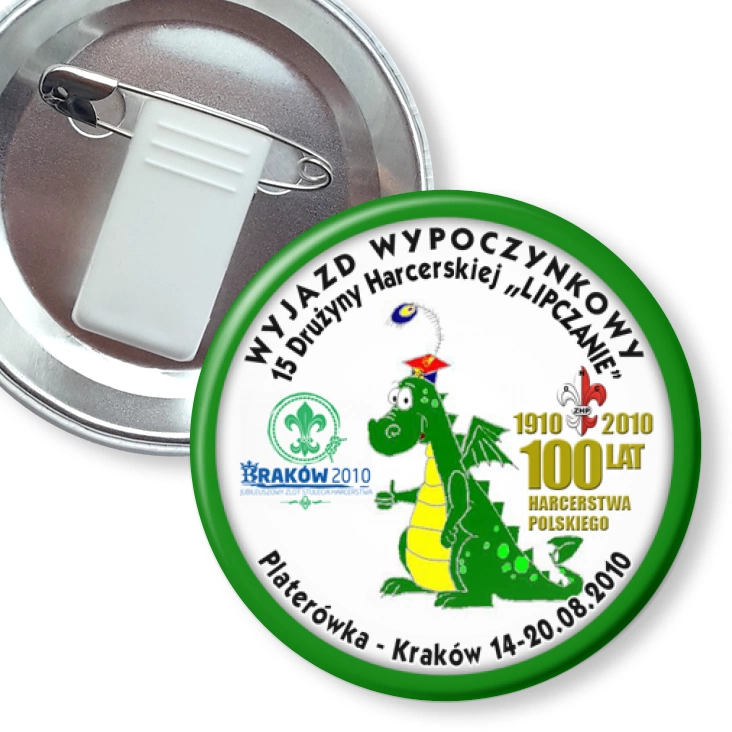przypinka z żabką i agrafką Lipczanie