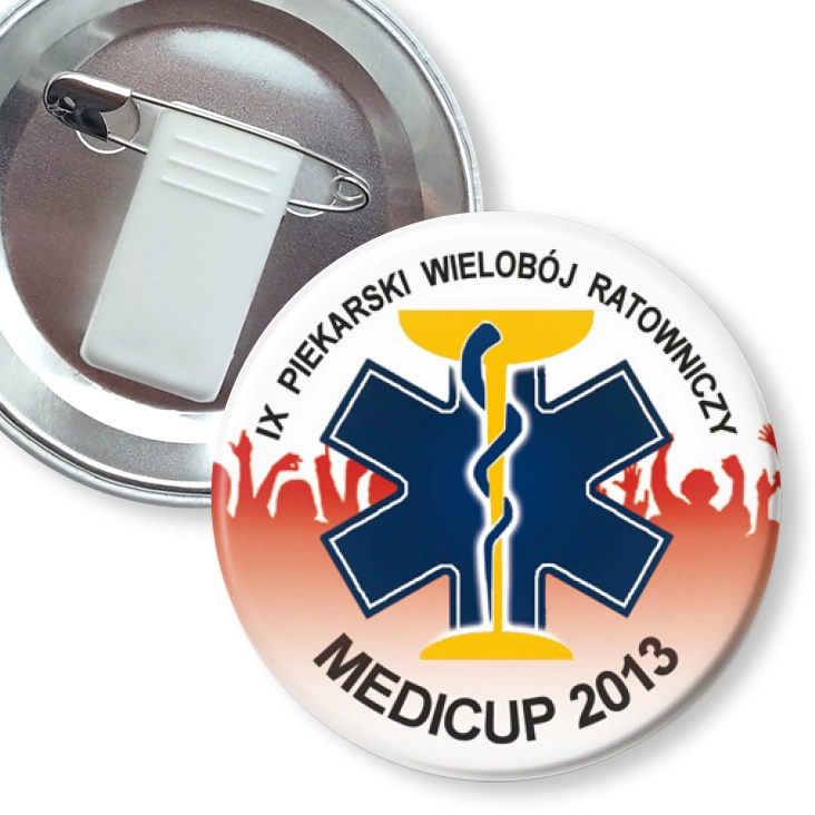 przypinka z żabką i agrafką Medicup 2013