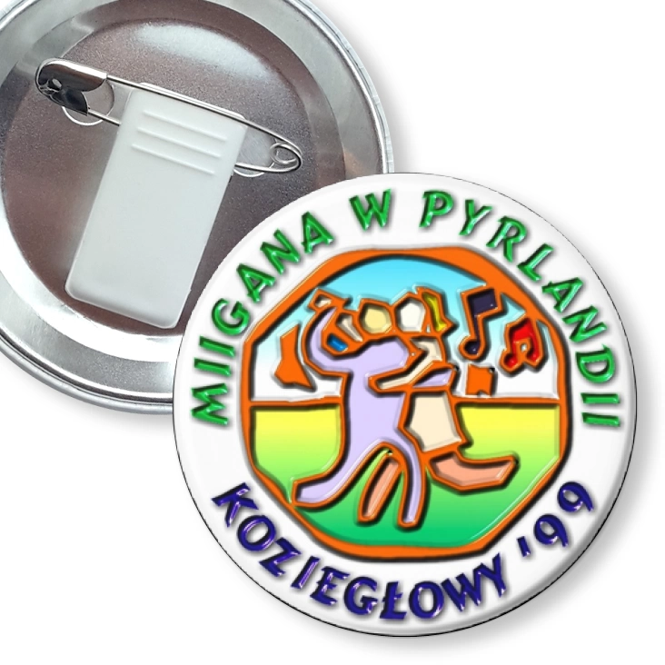 przypinka z żabką i agrafką Migana w Pyrlandii