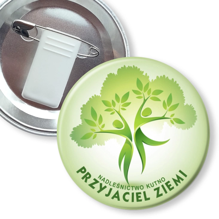 przypinka z żabką i agrafką Nadleśnictwo Kutno