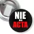 Przypinka z żabką i agrafką Nie dla ACTA