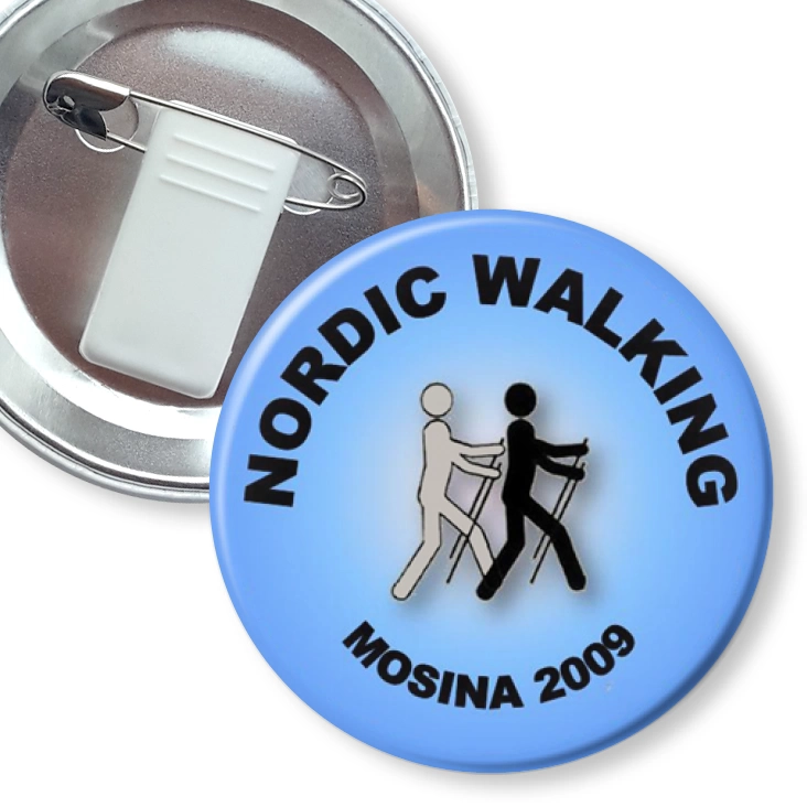 przypinka z żabką i agrafką Nordic Walking
