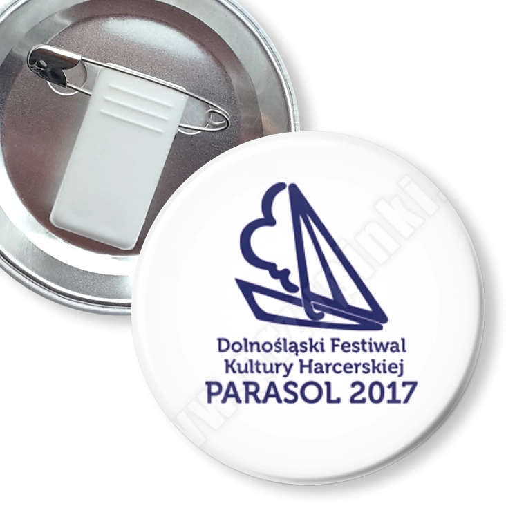 przypinka z żabką i agrafką Parasol 2017