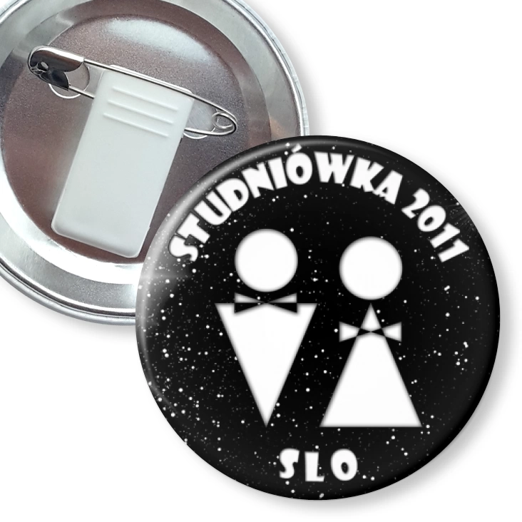 przypinka z żabką i agrafką SLO - Studniówka 2011