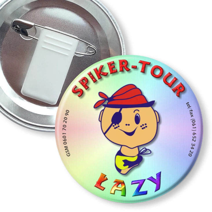 przypinka z żabką i agrafką Spiker-Tour Łazy