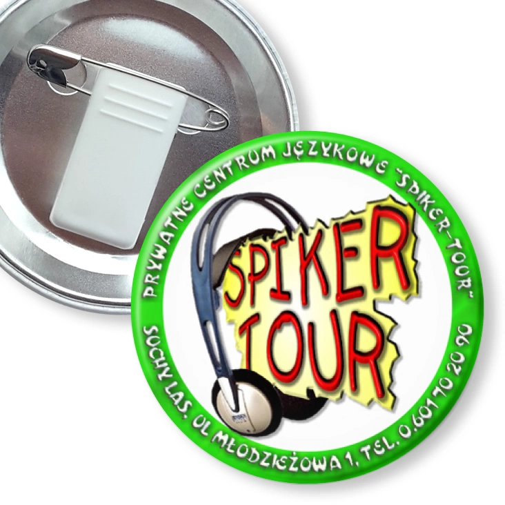 przypinka z żabką i agrafką Spiker-Tour