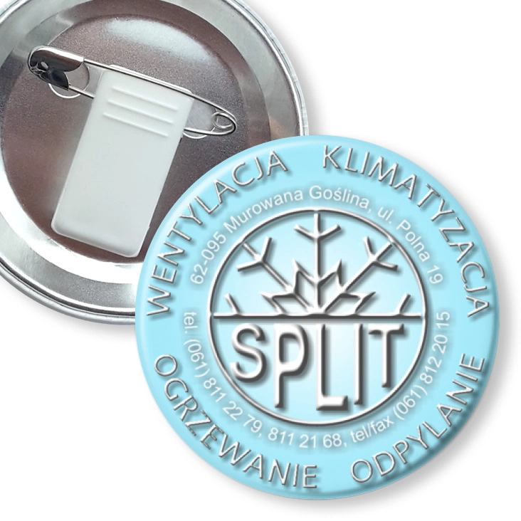przypinka z żabką i agrafką SPLIT