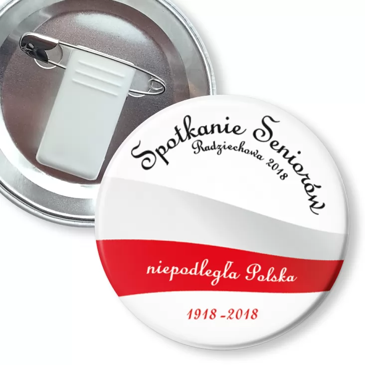 przypinka z żabką i agrafką Spotkanie seniorów