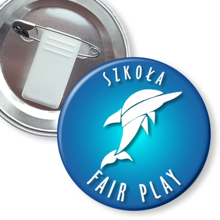przypinka z żabką i agrafką Szkoła Fair Play