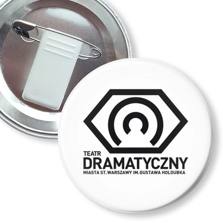 przypinka z żabką i agrafką Teatr Dramatyczny A