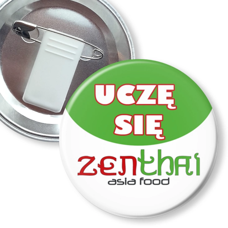 przypinka z żabką i agrafką Uczę się - Zenthai