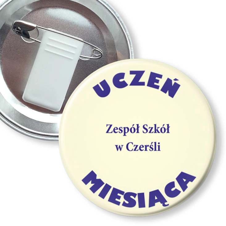 przypinka z żabką i agrafką Uczeń miesiąca