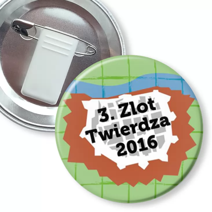 przypinka z żabką i agrafką 3. Zlot Twierdza 2016