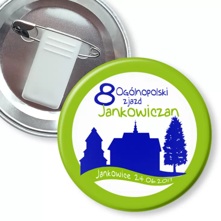 przypinka z żabką i agrafką 8 Ogólnopolski Zjazd Jankwiczan