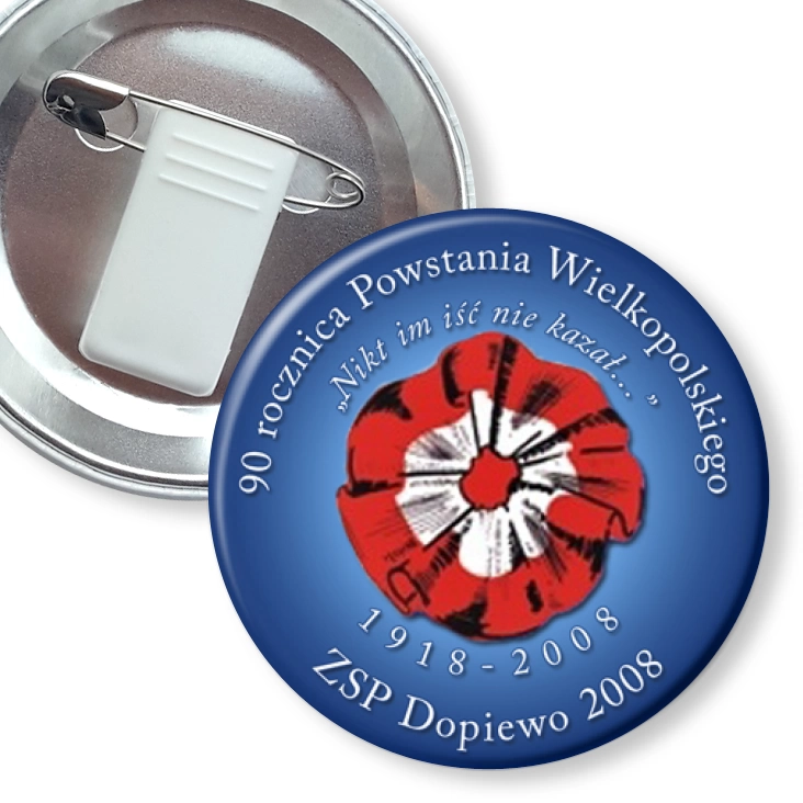 przypinka z żabką i agrafką 90 rocznica Powstania Wielkopolskiego