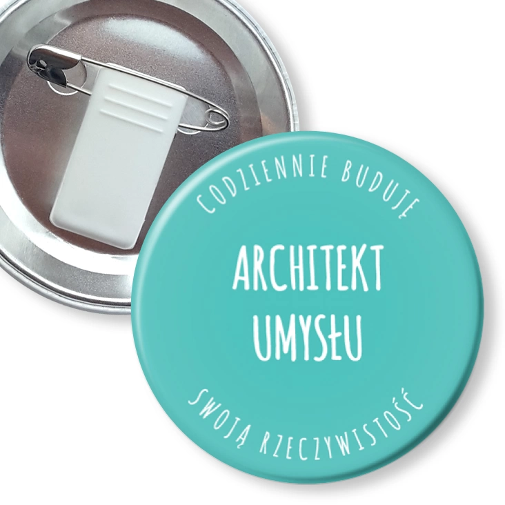 przypinka z żabką i agrafką Architekt umysłu