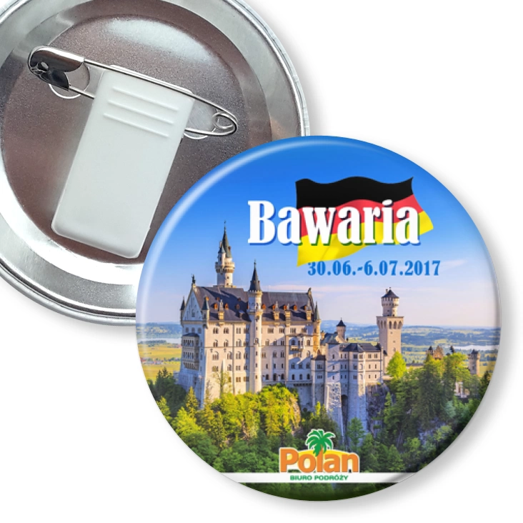 przypinka z żabką i agrafką Bawaria