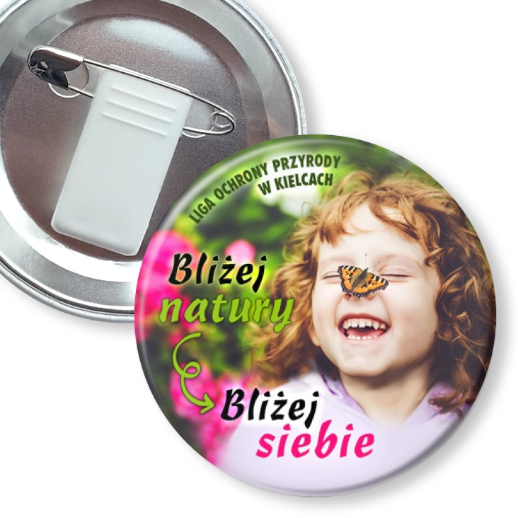 przypinka z żabką i agrafką Bliżej natury - bliżej siebie