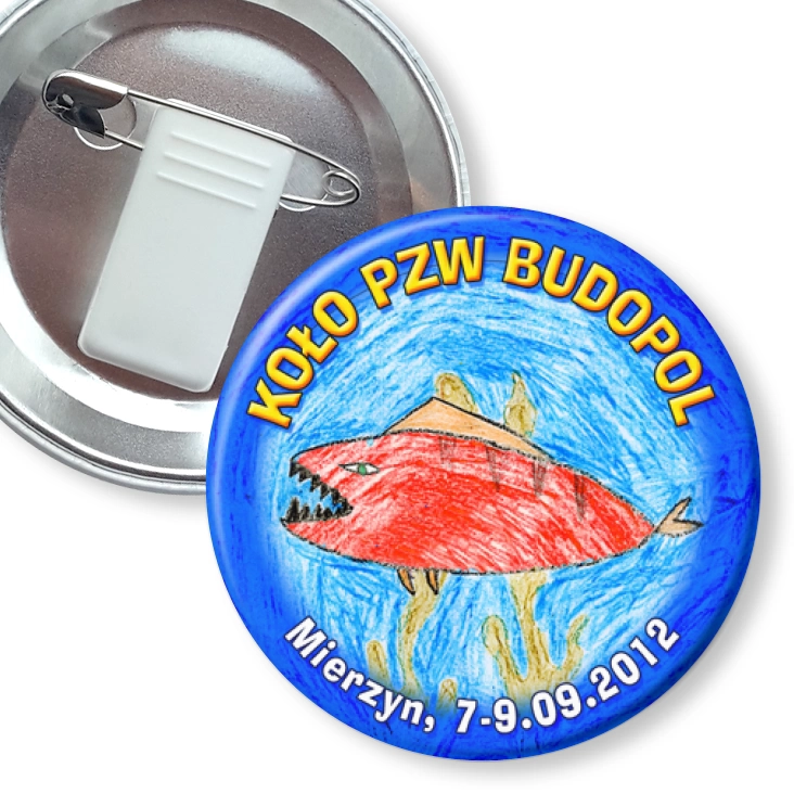 przypinka z żabką i agrafką Budopol