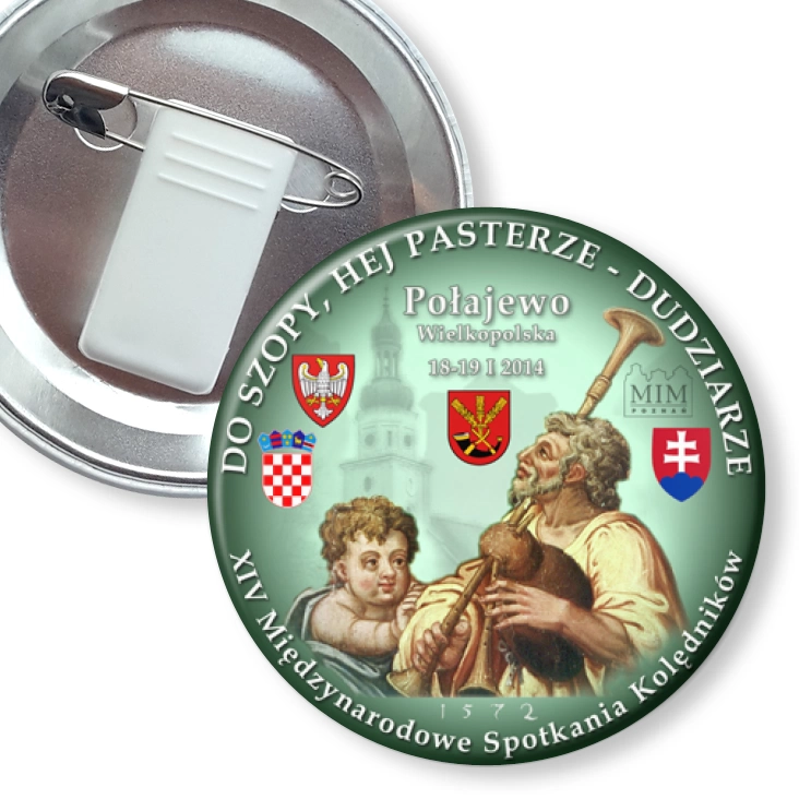 przypinka z żabką i agrafką Dudziarze 2014