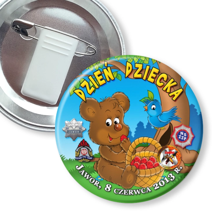 przypinka z żabką i agrafką Dzień Dziecka 2013