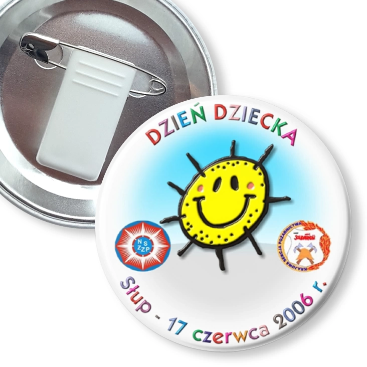 przypinka z żabką i agrafką Dzień Dziecka w Słupie