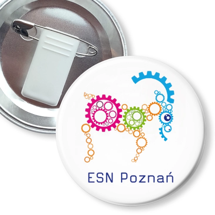 przypinka z żabką i agrafką ESN Poznań - Politechnika Poznańska