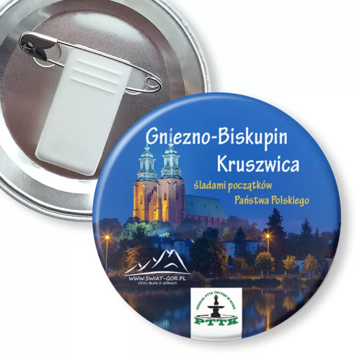 przypinka z żabką i agrafką Gniezno-Biskupin Kruszwica