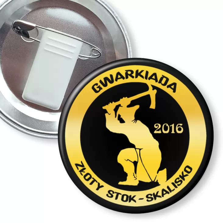 przypinka z żabką i agrafką GWARKIADA 2016