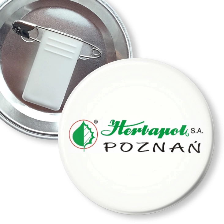 przypinka z żabką i agrafką Herbapol S.A. - Poznań
