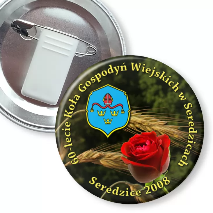przypinka z żabką i agrafką KGW Seredzice