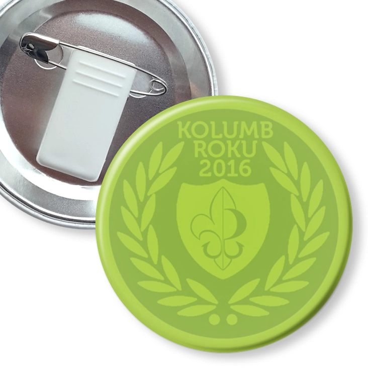 przypinka z żabką i agrafką Kolumb Roku 2016