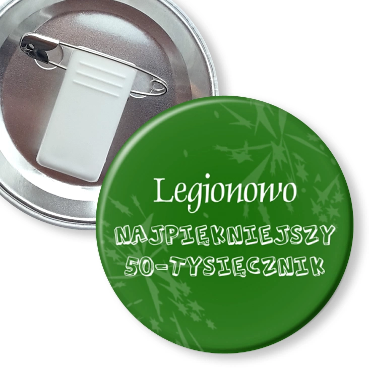 przypinka z żabką i agrafką Legionowo 50 tys. E