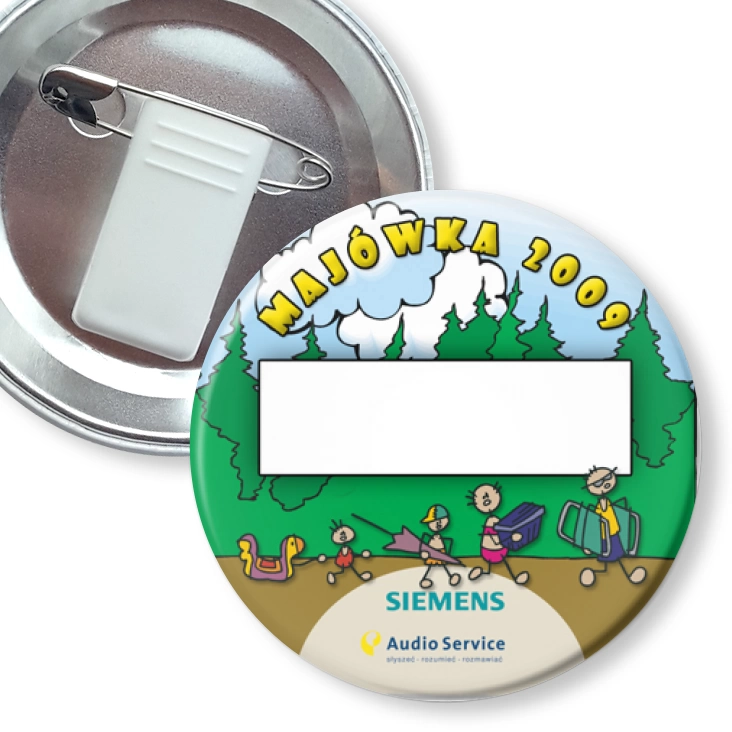 przypinka z żabką i agrafką Majówka 2009