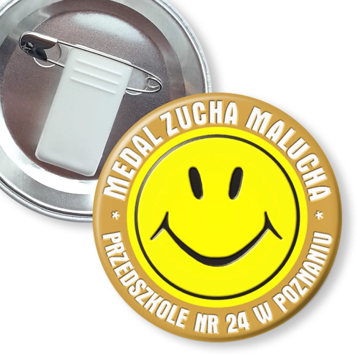 przypinka z żabką i agrafką Medal Zucha Malucha