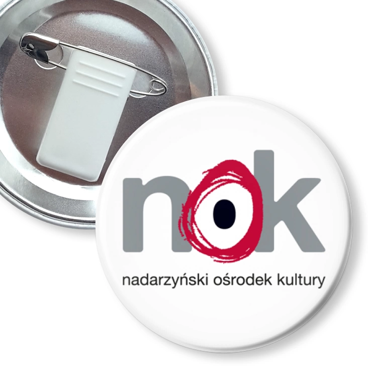 przypinka z żabką i agrafką Nadarzyński Ośrodek Kultury