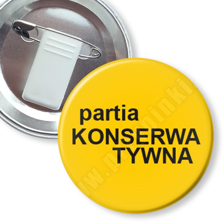 przypinka z żabką i agrafką Partia konserwatywna
