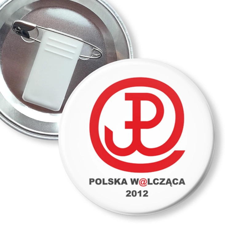 przypinka z żabką i agrafką Polska Walcząca
