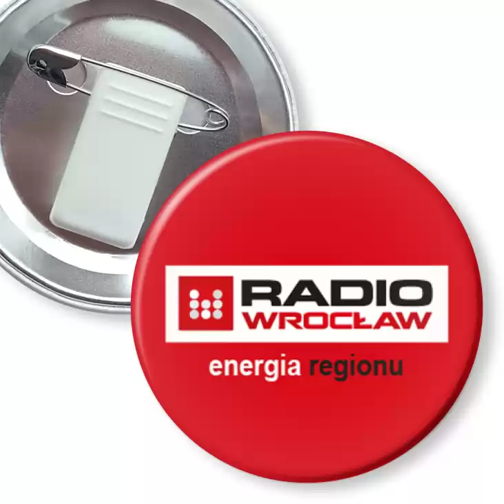 przypinka z żabką i agrafką Radio Wrocław