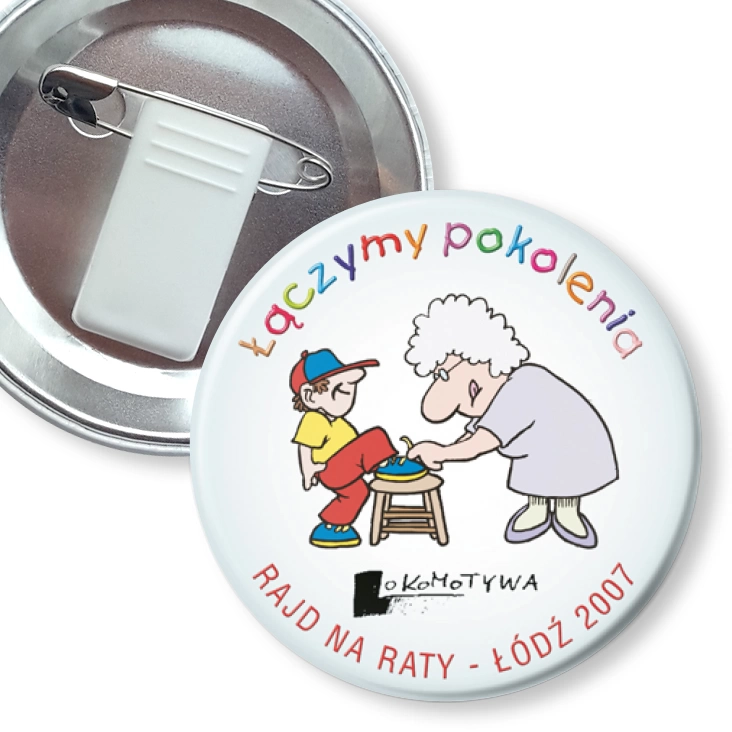 przypinka z żabką i agrafką Rajd na raty 1
