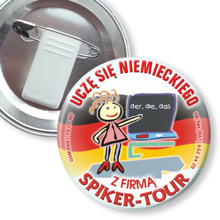 przypinka z żabką i agrafką Spiker-Tour